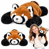 Peluche panda rojo grande de 60 cm con largas extremidades para abrazar.