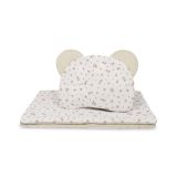 Set de Paseo Sensillo de Manta y Cojín Algodón Rosa Beige