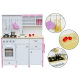 Cocina de Madera Paula en Rosa y Blanco con Elementos Abiertos
