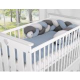 Knot Bumper My Sweet Baby - Protector de Cuna Pastel Azul y Gris - imagen 2
