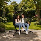 Sillón Colgante Doble de Ratán para Jardín con Cojines Lean - imagen 3