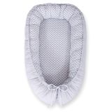 Baby Nest Double-sided Premium Cocoon For Infants Bobono- Grey Rosette /grey
