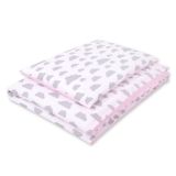 Juego de Ropa de Cuna My Sweet Baby - 2 Piezas Nubes Gris/Rosa