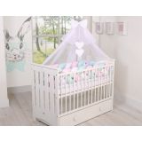 Protector de Cuna Knot Bumper XXL My Sweet Baby en blanco, rosa y menta - imagen 3