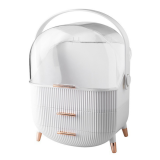 Organizador de Cosméticos con Tapa Abatible Transparente Blanco