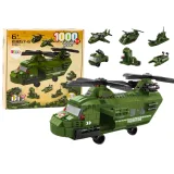 Set de bloques de construcción helicóptero militar Lean Toys, vista de la caja