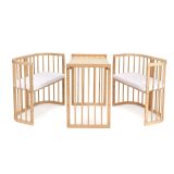 Cuna Móvil Waldin 7 en 1 de Madera Natural con Colchón