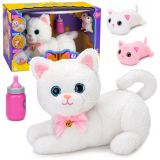 Gatito interactivo de Lean toys con biberón.
