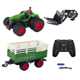 Tractor Agrícola Control Remoto con Remolque y Horquillas