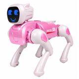 Robusto diseño en plástico ABS del perro robot AI rosa
