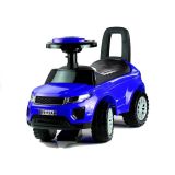 Correpasillos Lean Cars azul, detalle asiento con compartimento y protección antivuelco