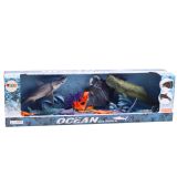 Juego de Figuras de Animales Marinos con Elementos Móviles