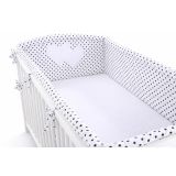 Protector de Cuna XXL My Sweet Baby - Corazones en Blanco y Negro