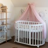 Dosel de tul para cuna con estructura – Rosa palo