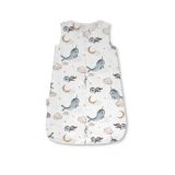 Saco de dormir de bambú blanco para bebés con diseño de ballenas