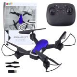 Drone Falcon con luces LED y control remoto en vuelo.