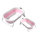 Bañera plegable con pies antideslizantes color rosa