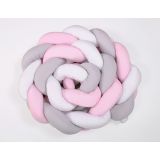 Protector de Cuna Knot Bumper XXL My Sweet Baby - Blanco, Gris y Rosa - imagen 2