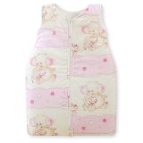 Cotton Sleeping Bag For Children, Size M, 6-12 Months, Tog 2.5, All-season, Pink Elephants