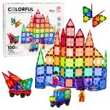 Bloques magnéticos de construcción 3D de Lean toys en coloridos paneles.