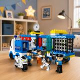 Set de bloques de construcción para crear escenas de policías