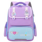 Mochila Escolar con Parches y Correa Pecho Púrpura 16L