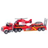 Camión de bomberos de Lean toys en color rojo brillante.