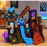 Vista del set de bloques magnéticos Pixel Mundo Oscuro con 100 piezas.