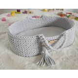 Moisés Boho para Muñecas My Sweet Baby - Algodón Gris Claro - imagen 2