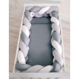 Protector de Cuna Knot Bumper XXL My Sweet Baby - Blanco y Gris - imagen 3
