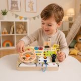 Volante Educativo Infantil de Madera con Funciones Interactivas - imagen 3