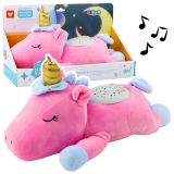 Unicornio de Peluche Rosa con Proyector y Música