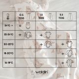 Saco de dormir de bambú Waldin 0-6 meses, blanco y acogedor.