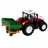 Tractor agrícola en uso, ideal para imitar trabajos de campo.