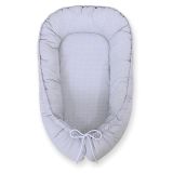 Baby Nest Double-sided Premium Cocoon For Infants Bobono- White Polka Dots On Grey/grey