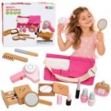 Set de maquillaje de madera de Lean Toys con 12 piezas coloridas