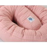 2-in-1 - Baby Nest Quilted - Snake Pillow Bumper - Pastel Pink