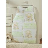 Cotton Sleeping Bag For Children, Size M, 6-12 Months, Tog 2.5, All-season, Green Elephants