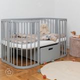 Cuna de Bebé 7 en 1 Waldin con Colchón - Gris