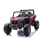 Dos niños en el buggy XMX613 rojo Spider con mando parental en jardín