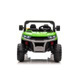 Coche XMX623 Lean Cars blanco, detalle asiento ecopiel y sistema Bluetooth
