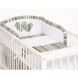 Protector de Cuna My Sweet Baby Universal Hearts Brown Strips