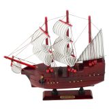 Modelo Decorativo de Barco de Vela Tres Mástiles Burdeos