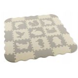 Alfombra Puzzle Educativa de Espuma EVA Beige y Gris