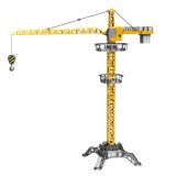 Grúa teledirigida Lean toys de plástico resistente con estructura de construcción