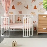 Cuna Wood 7 en 1 con Colchón Waldin Blanco