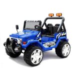 Vista del coche eléctrico Jeep Raptor S618 en color azul