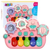 Piano Interactivo para Niños con Engranajes Rosa