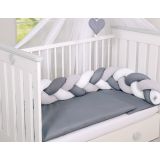 Protectores de Cuna Knot Bumper My Sweet Baby - Blanco, Gris y Antracita - imagen 3