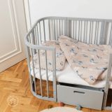 Cuna de Bebé 7 en 1 Waldin con Colchón - Gris